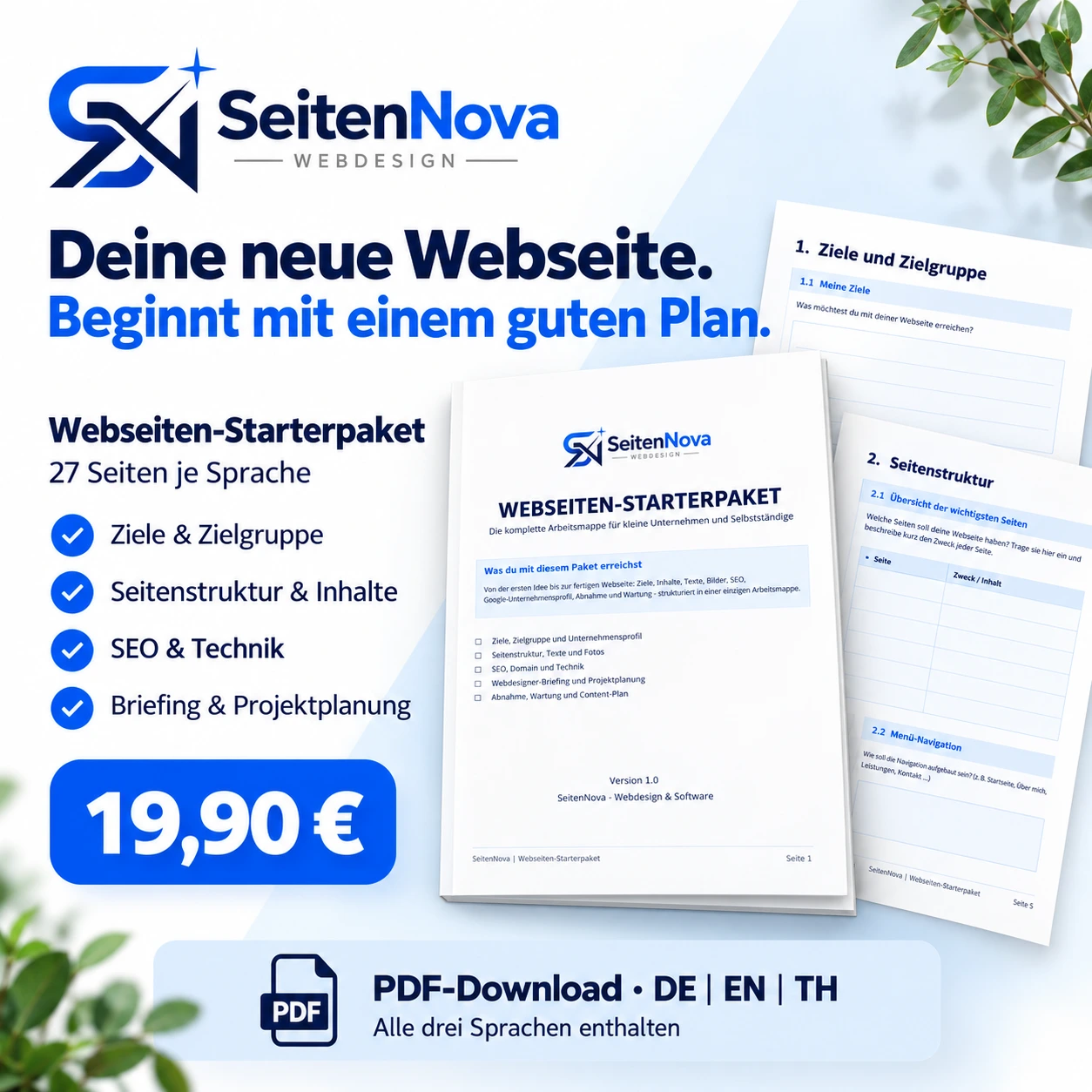Webseiten-Starterpaket – Deutsch, Englisch und Thai