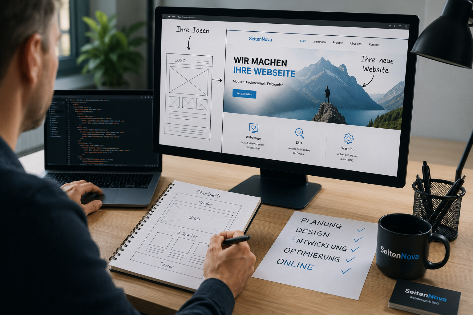 Entstehung einer Webseite bei SeitenNova